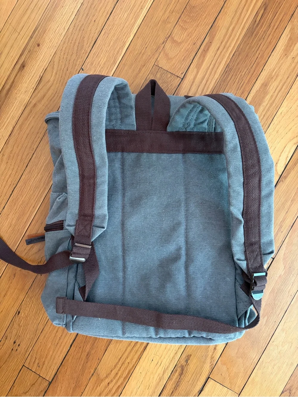 Greg Norman Refined Traveler Canvas Backpack Brown Leather Straps.  Classic Golf